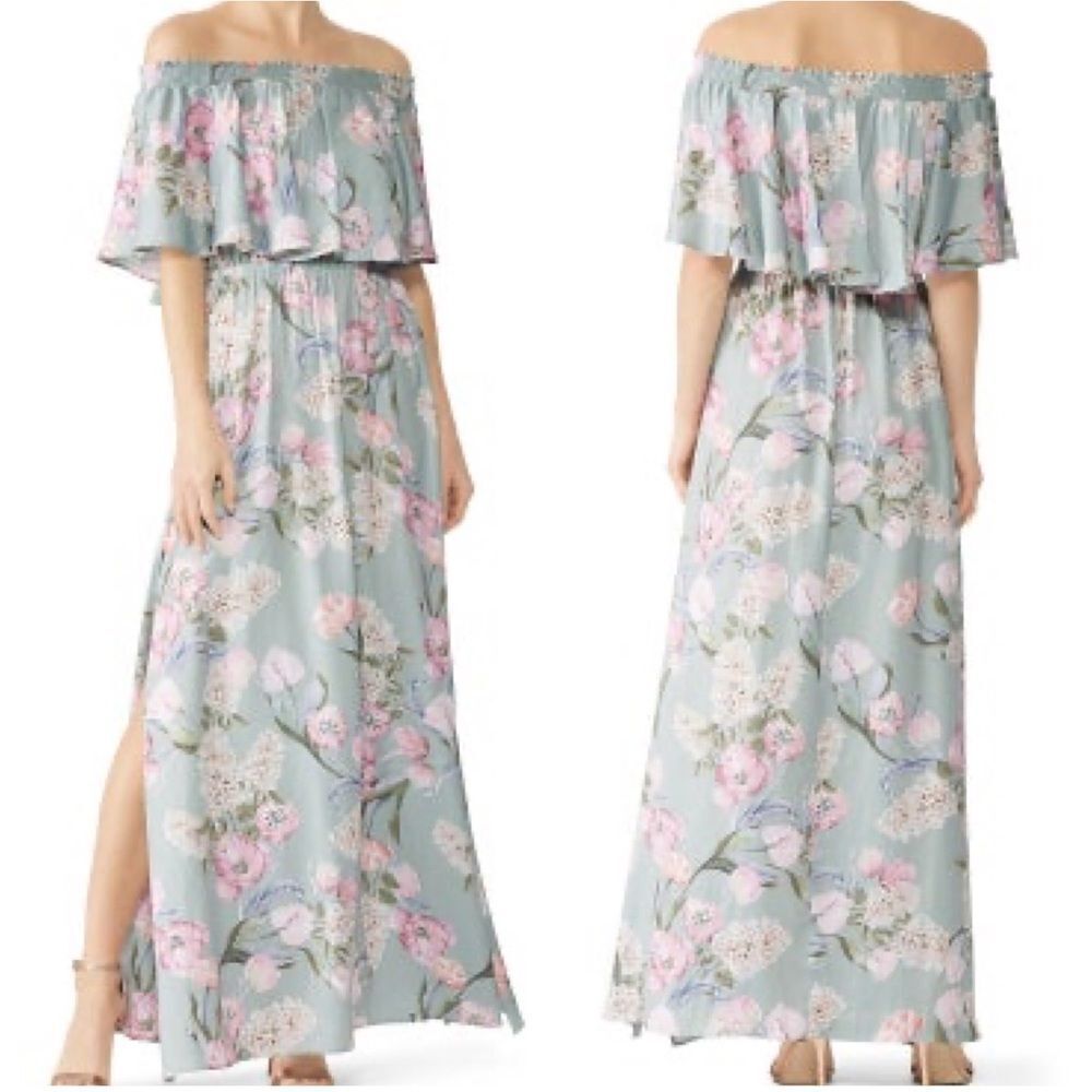 Show Me Your MuMu Primavera Floral Hacienda Maxi Dress Sage Size S